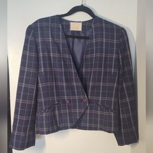 Pendleton Navy Plaid Women's Blazer Size 6 #721